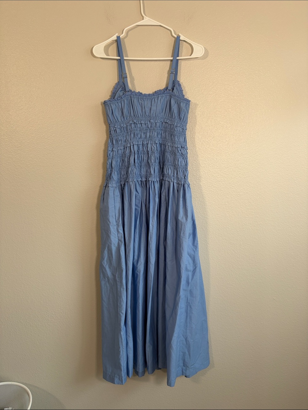 Abercrombie Bra-Free Smocked Drop-Waist Maxi Dress in Blue - S - Picture 8 of 8